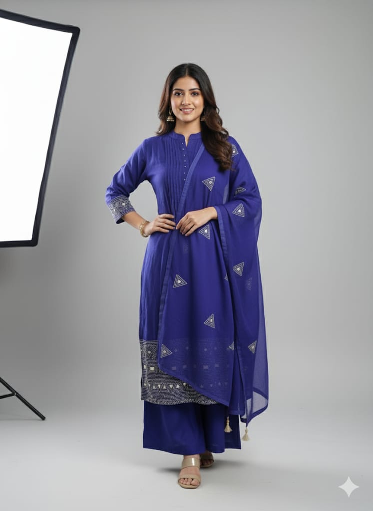 Ladocreations Three Piece Kurti Set-LCES95