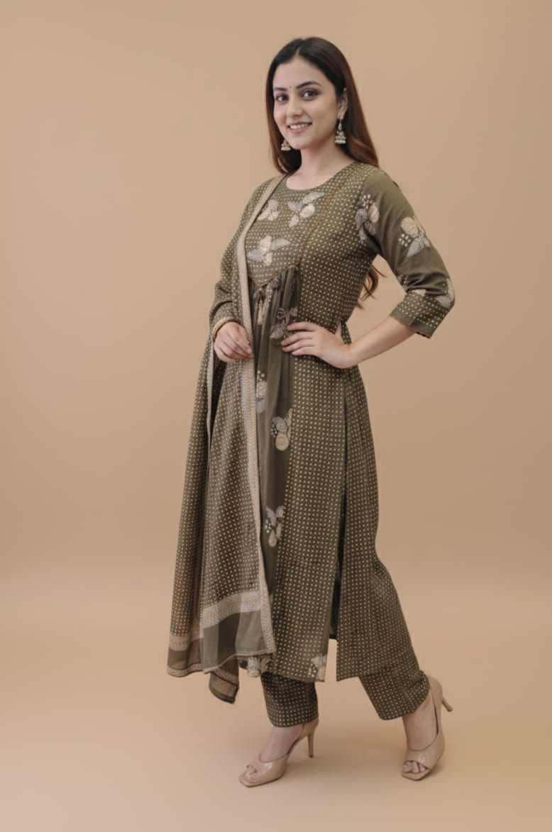 Ladocreations Three Piece Kurti Set-LCES92