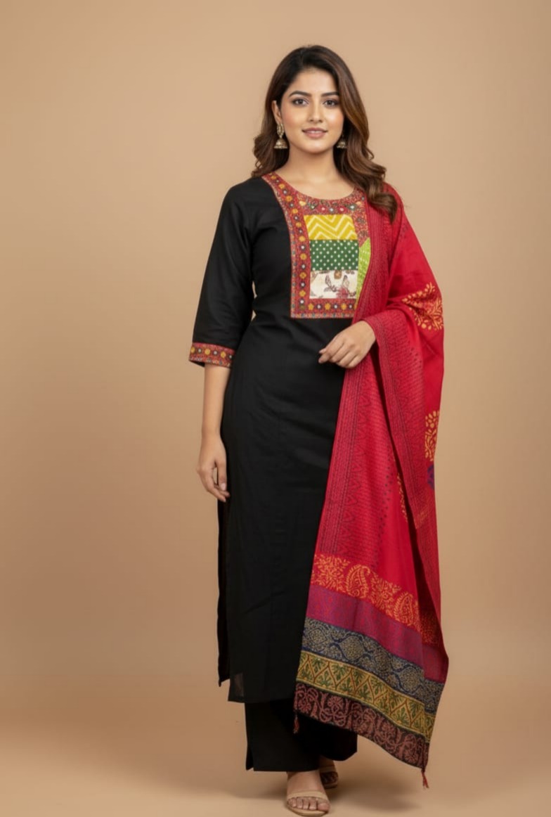 Ladocreations Three Piece Kurti Set-LCES91